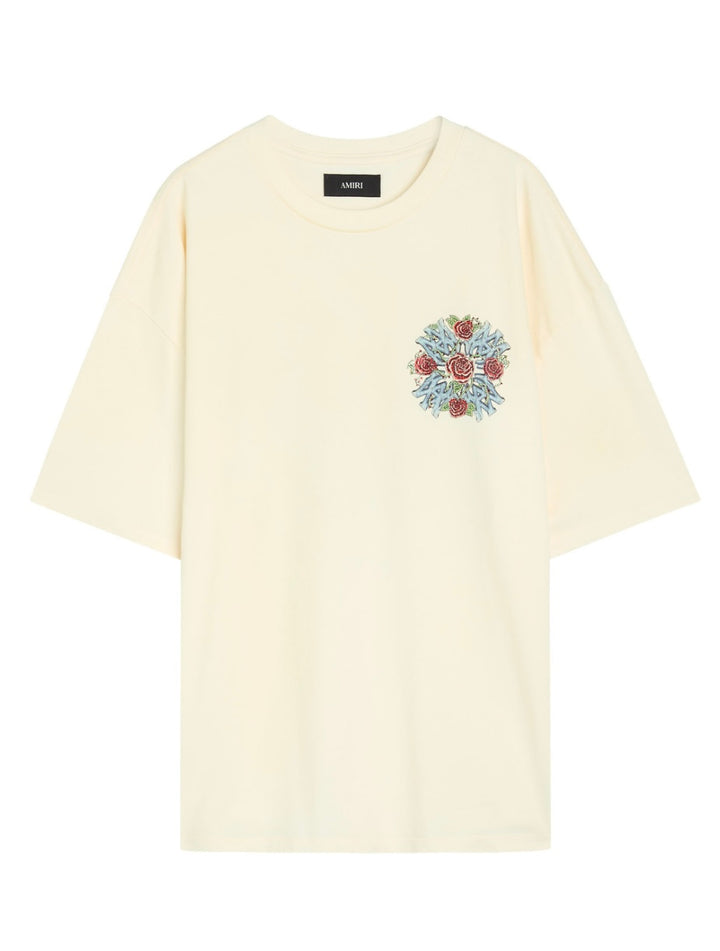 AMIRI BEIGE MEN T-SHIRT 4LOGO