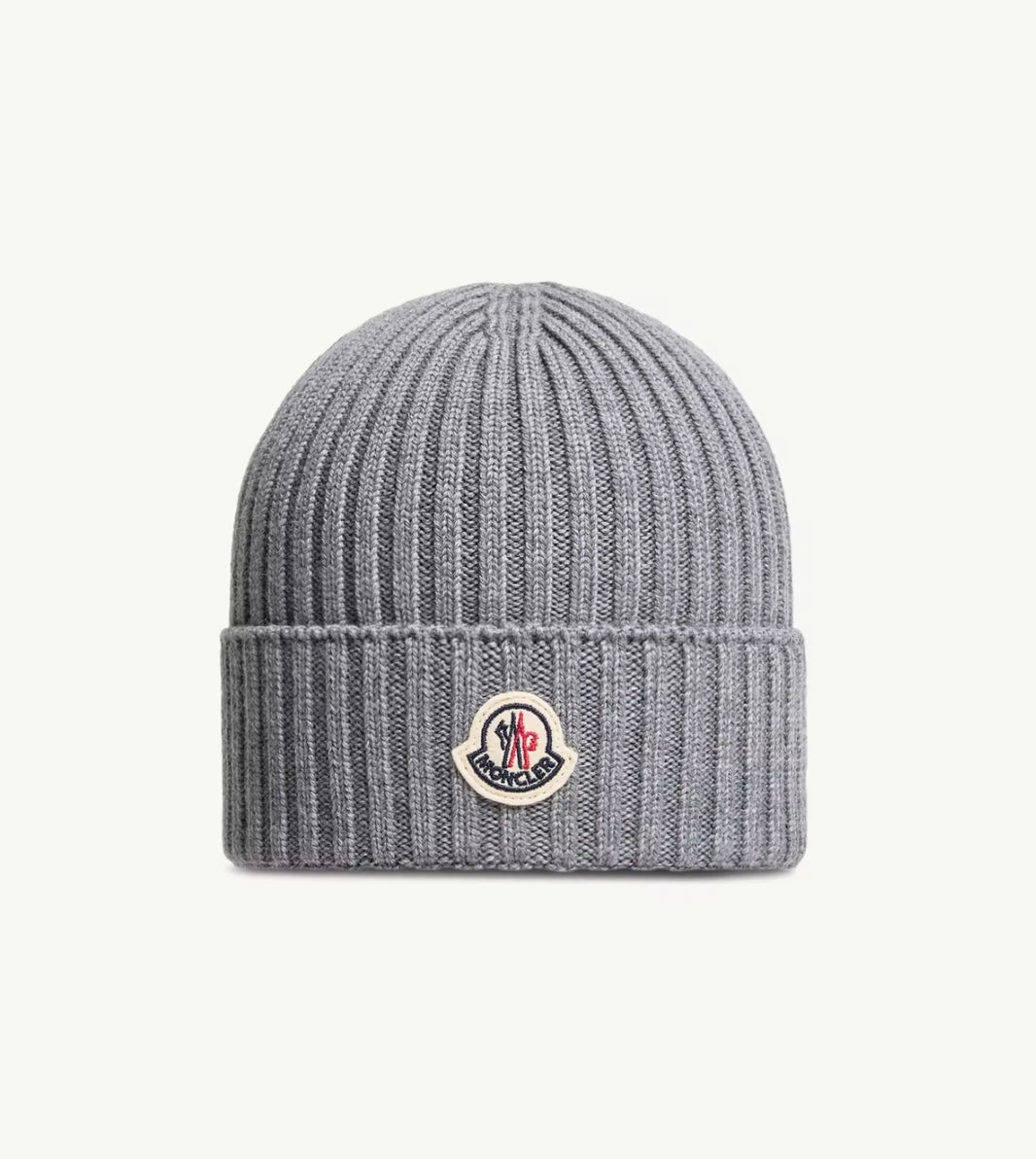 MONCLER GREY WOOL BEANIE