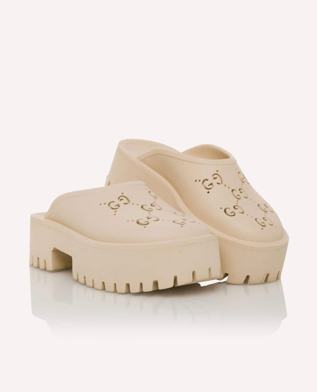 GUCCI PLATFORM PERFORATED G SANDAL