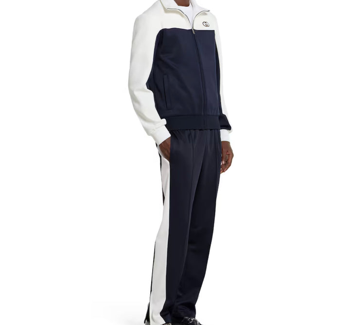 GUCCI TECHNICAL JERSEY NAVY PANTS