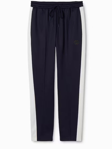GUCCI TECHNICAL JERSEY NAVY PANTS