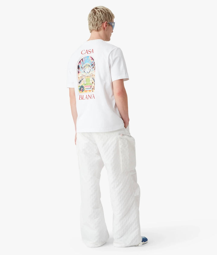 CASABLANCA TENNIS LANDSCAPE WHITE T-SHIRT