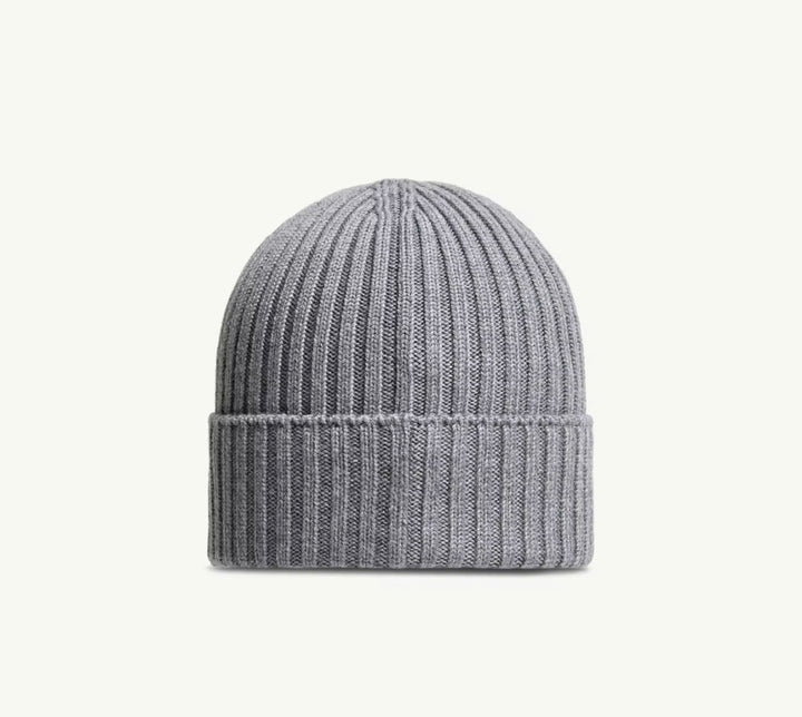 MONCLER GREY WOOL BEANIE