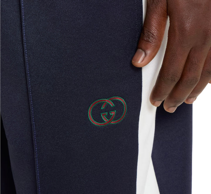 GUCCI TECHNICAL JERSEY NAVY PANTS