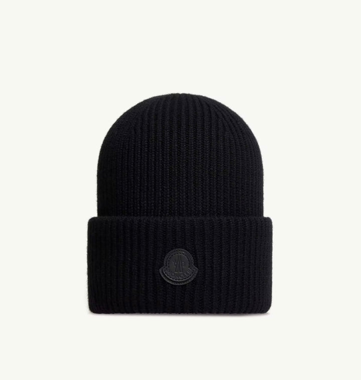 MONCLER WOOL BEANIE FULLBLACK