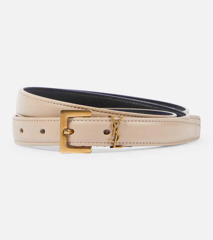 YSL CASSANDRE SLIM LEATHER BELT
