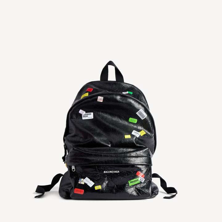 BALENCIAGA EXPLORER BACKPACK IN BLACK/MULTICOLOR