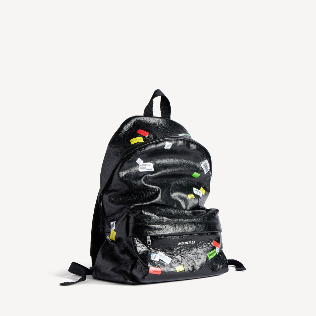 BALENCIAGA EXPLORER BACKPACK IN BLACK/MULTICOLOR