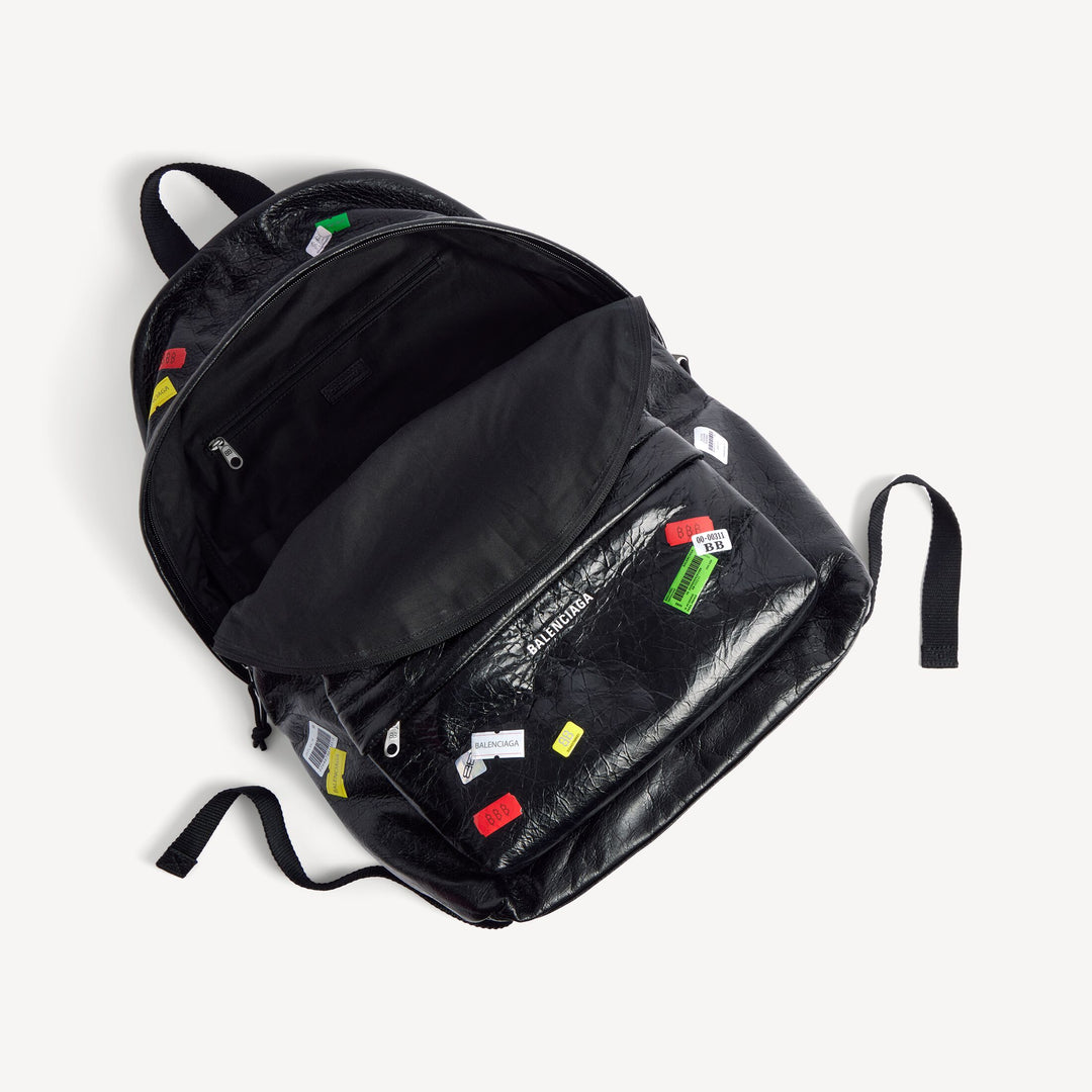 BALENCIAGA EXPLORER BACKPACK IN BLACK/MULTICOLOR
