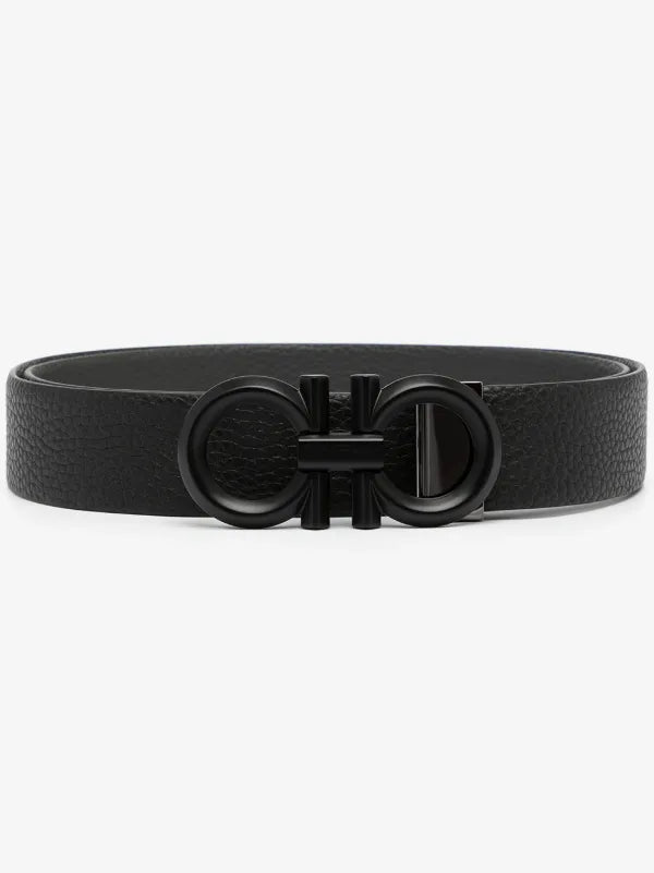 FERRAGAMO BLACK LEATHER BELT