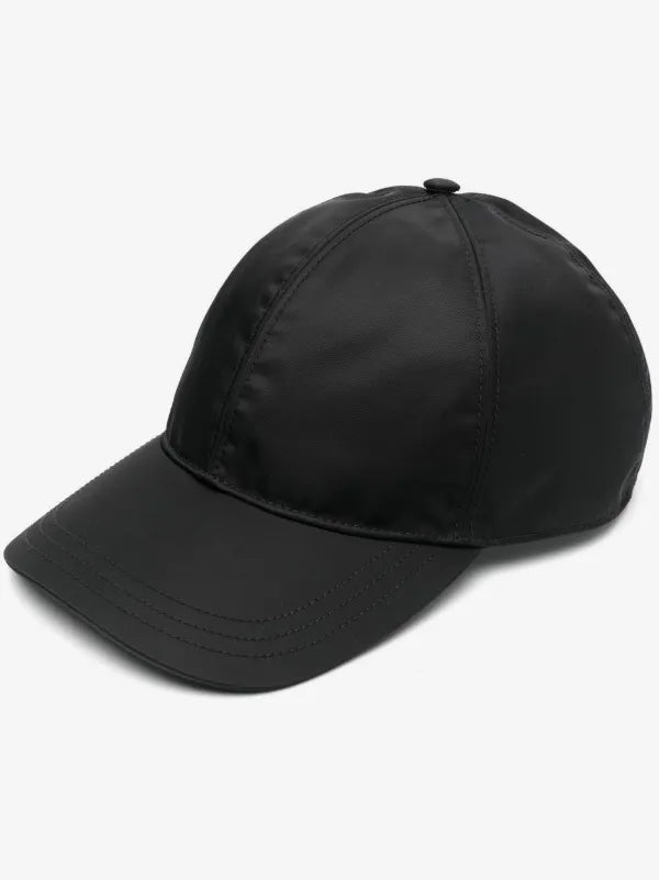 PRADA TRIANGLE LOGO BLACK CAP