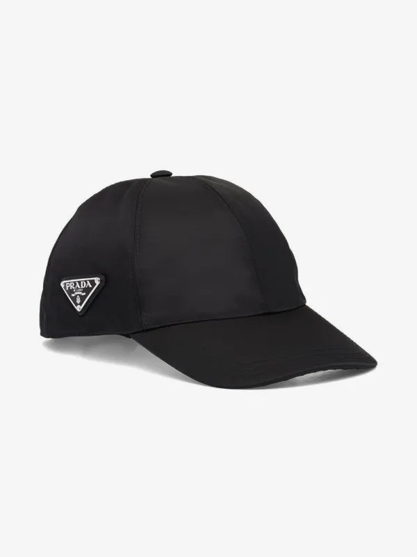 PRADA TRIANGLE LOGO BLACK CAP