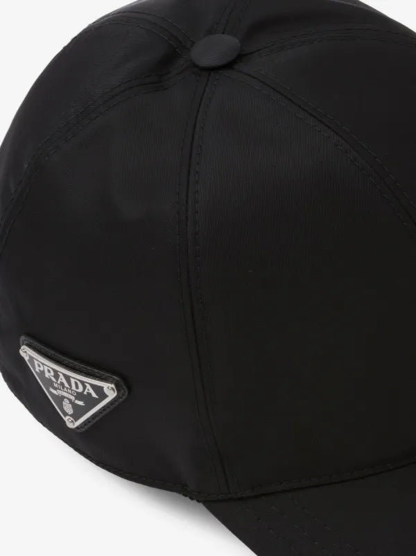 PRADA TRIANGLE LOGO BLACK CAP