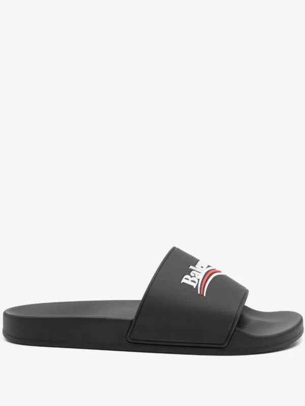 BALENCIAGA LOGO EMBOSSED POOL SLIDES