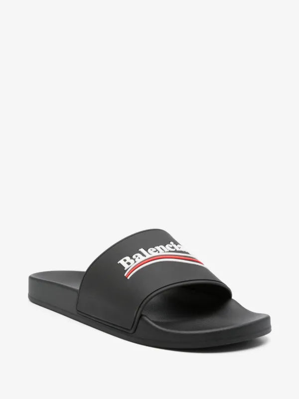 BALENCIAGA LOGO EMBOSSED POOL SLIDES