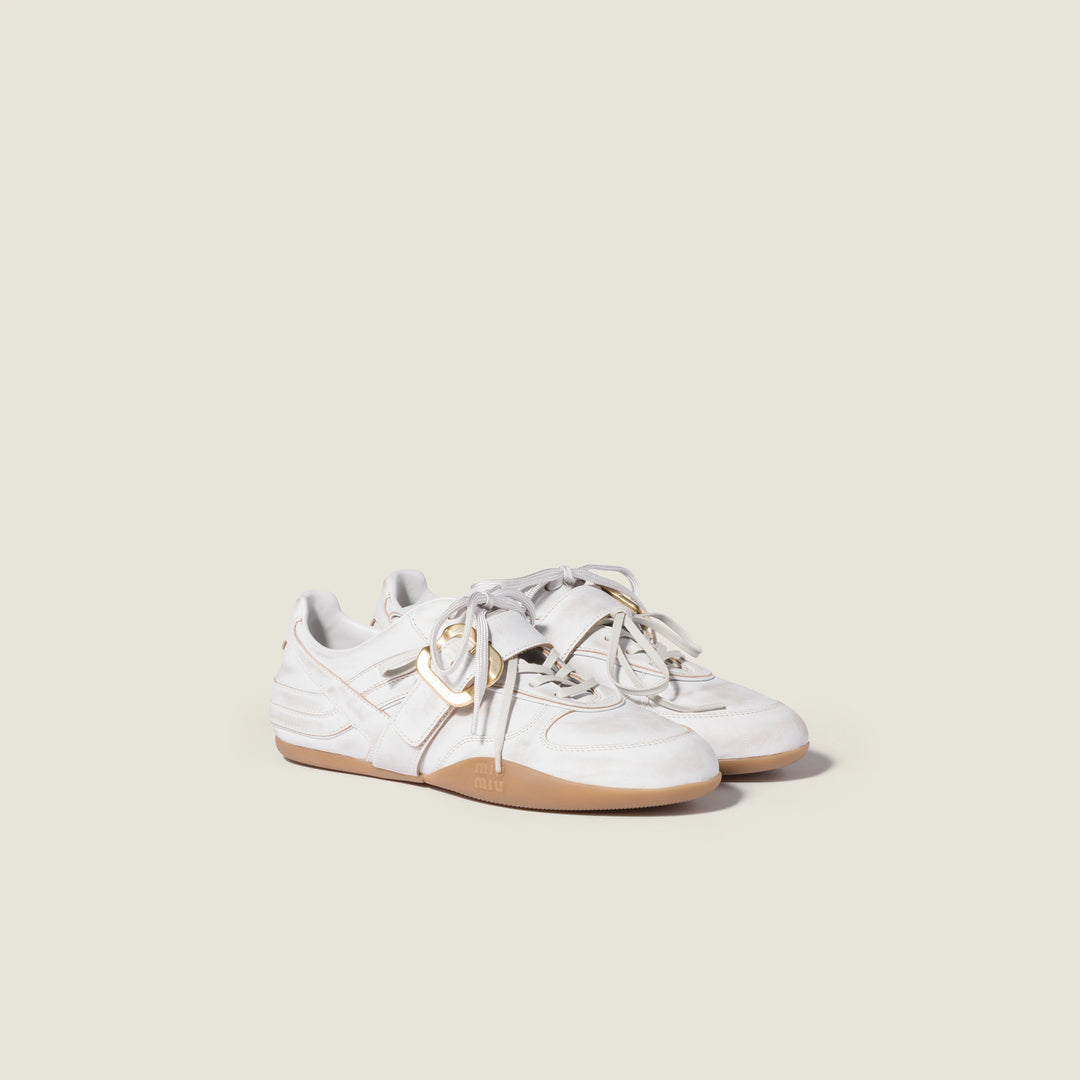 MIU MIU GYMNASIUM LEATHER SNEAKERS