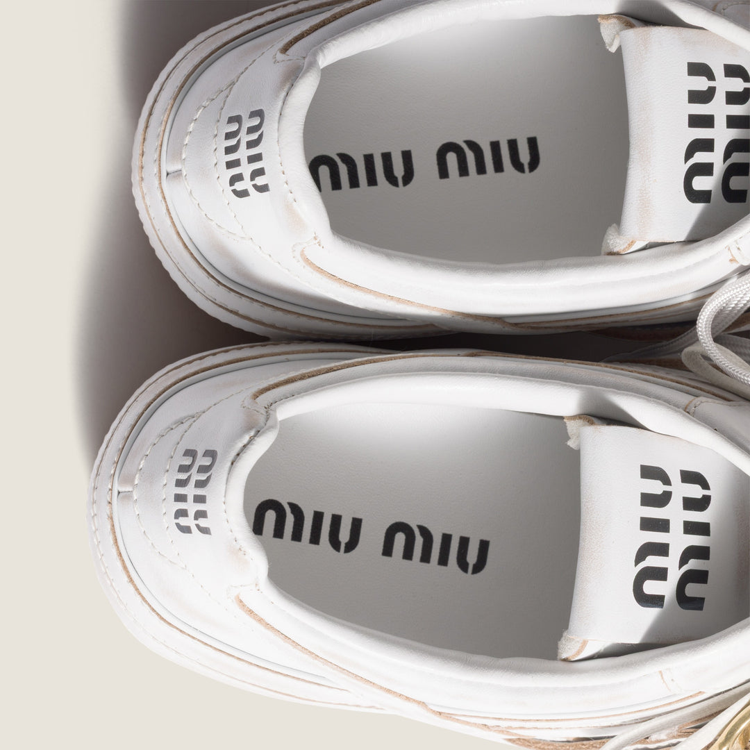 MIU MIU GYMNASIUM LEATHER SNEAKERS