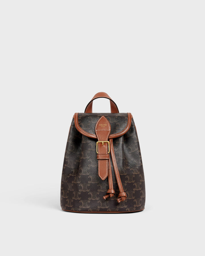 CELINE MINI BACKPACK FOLCO IN TRIOMPHE CANVAS AND CALFSKIN