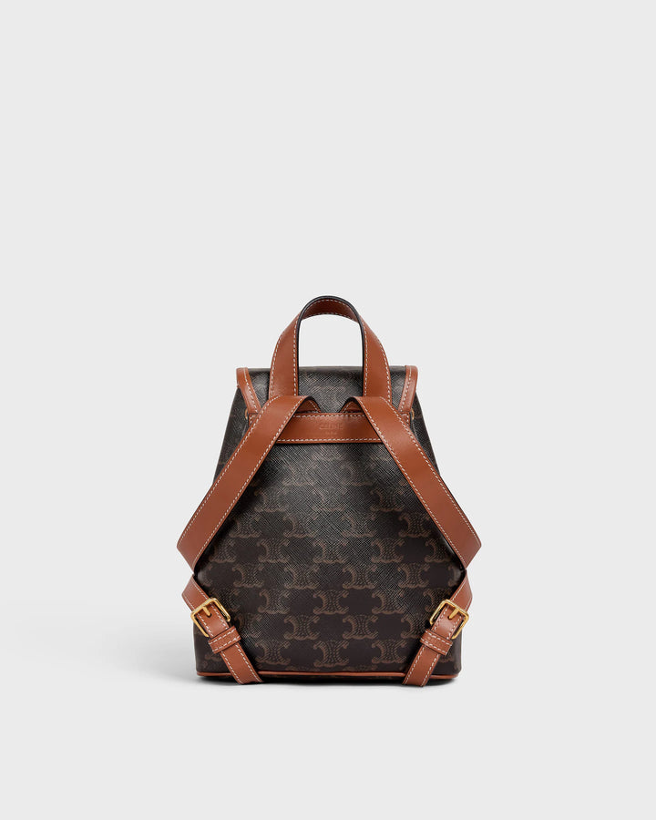 CELINE MINI BACKPACK FOLCO IN TRIOMPHE CANVAS AND CALFSKIN