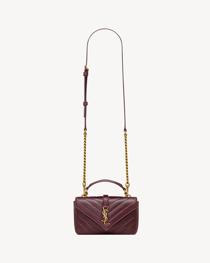 YSL COLLEGE MINI BAG IN SHINY LEATHER