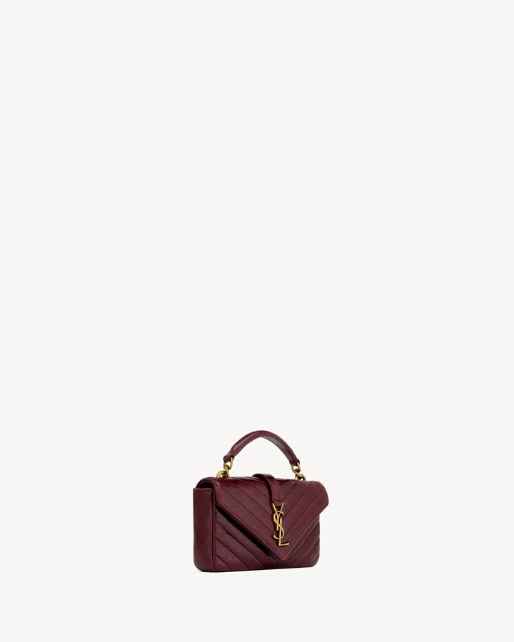 YSL COLLEGE MINI BAG IN SHINY LEATHER