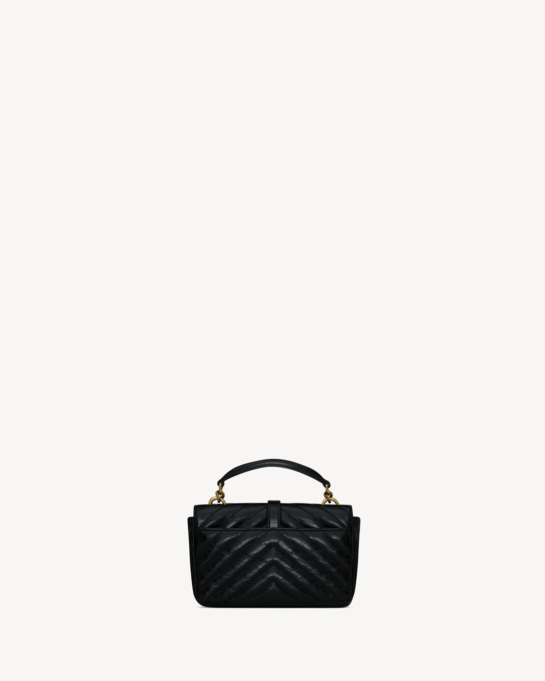 YSL COLLEGE MINI CHAIN BAG IN SHINY CRACKLED LEATHER