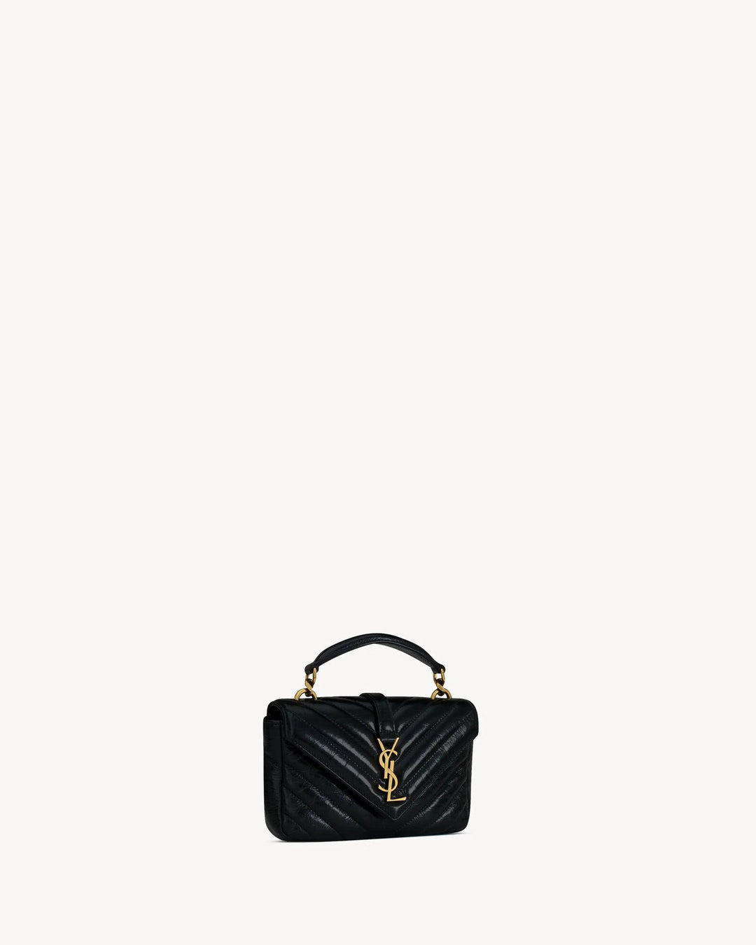 YSL COLLEGE MINI CHAIN BAG IN SHINY CRACKLED LEATHER