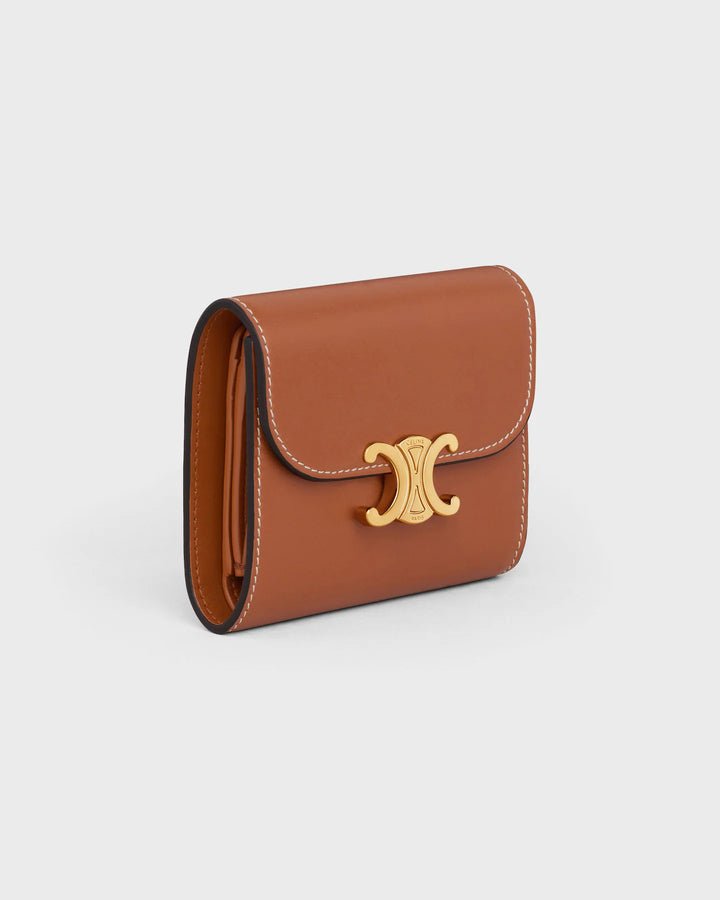 CELINE SMALL FLAP WALLET TRIOMPHE IN TAN COLOR
