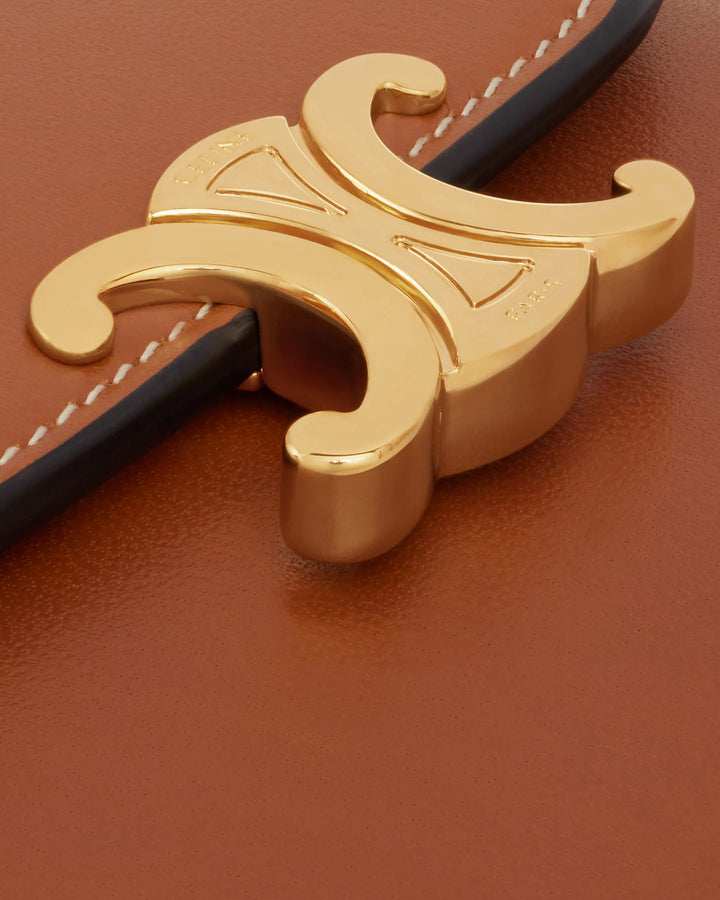 CELINE SMALL FLAP WALLET TRIOMPHE IN TAN COLOR