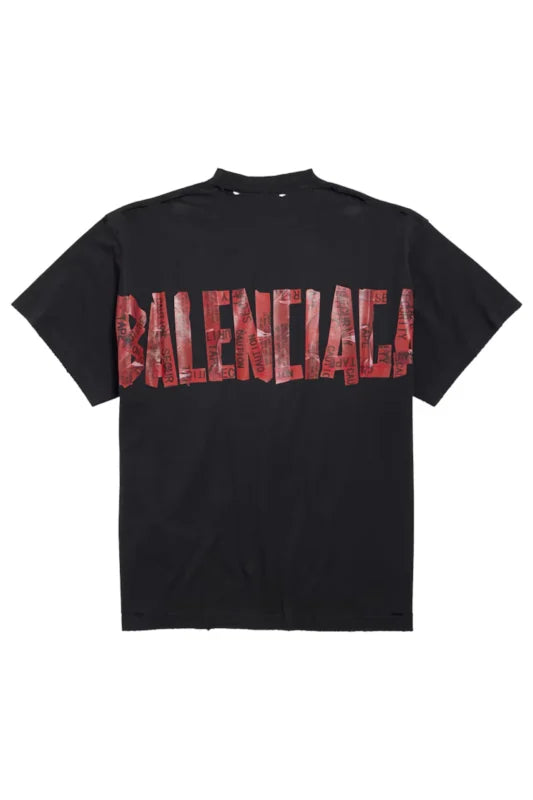 BALENCIAGA RED PRINT T-SHIRT