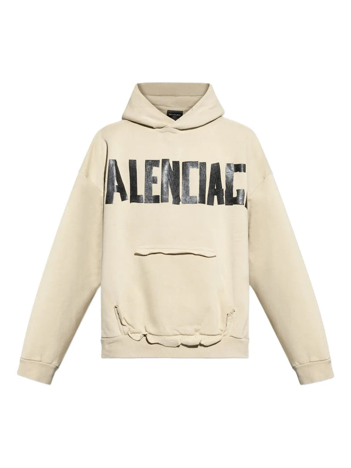 BALENCIAGA BEIGE PRINTED HOODIE