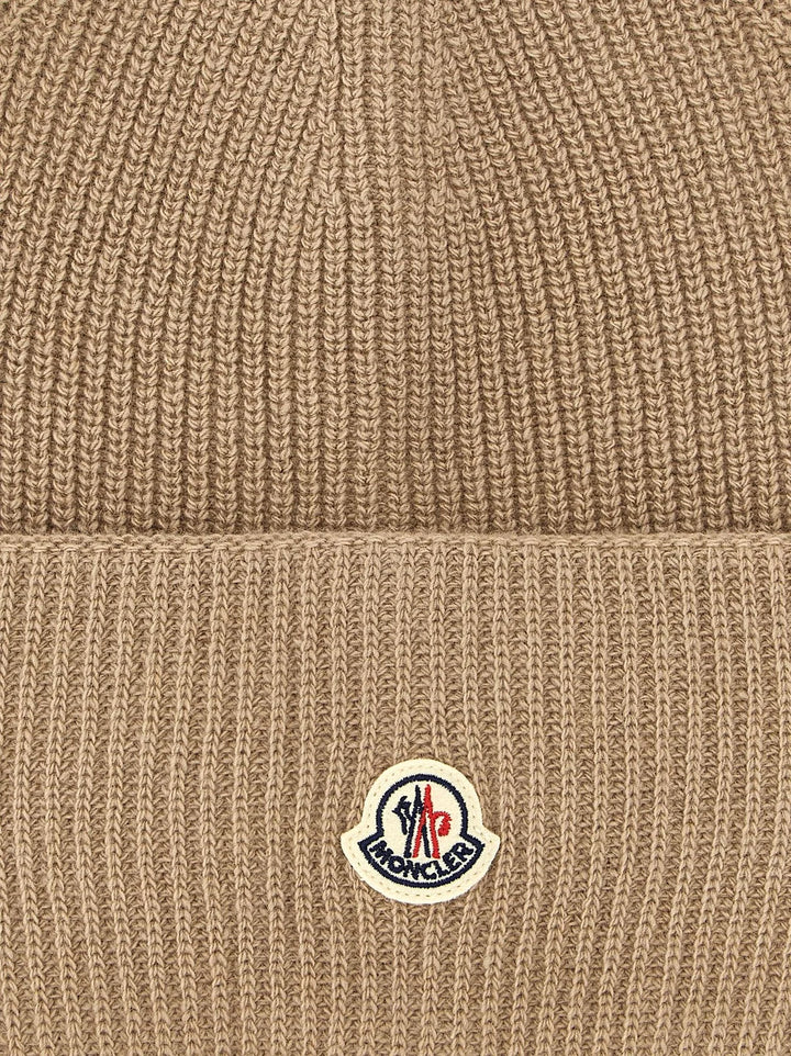 MONCLER RIBBED PATCH BEANIE