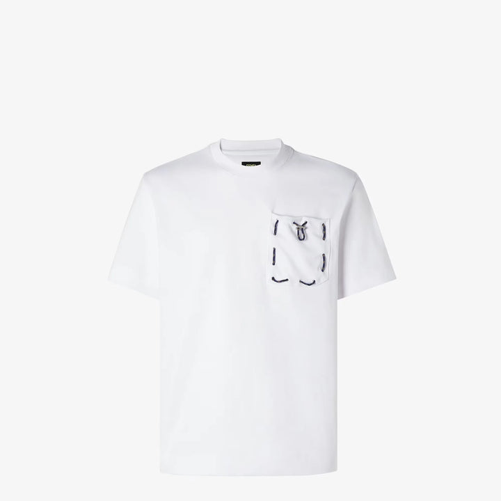 FENDI WHITE T-SHIRT WITH SMALL POCKET
