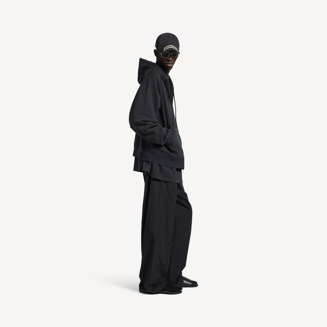 BALENCIAGA ZIPPED HOODIE IN FADED BLACK
