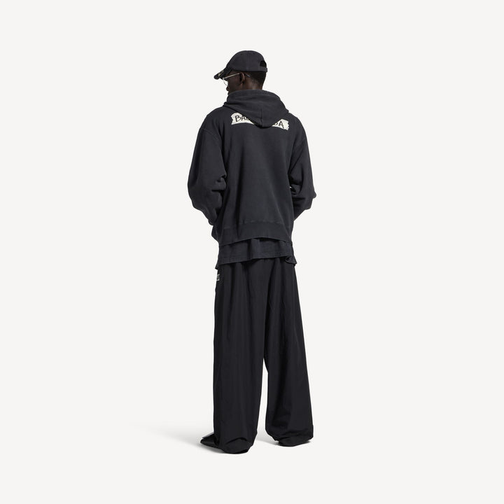 BALENCIAGA ZIPPED HOODIE IN FADED BLACK