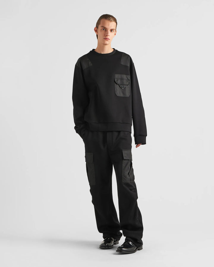 PRADA SWEATSHIRT IN BLACK WITH POCKET