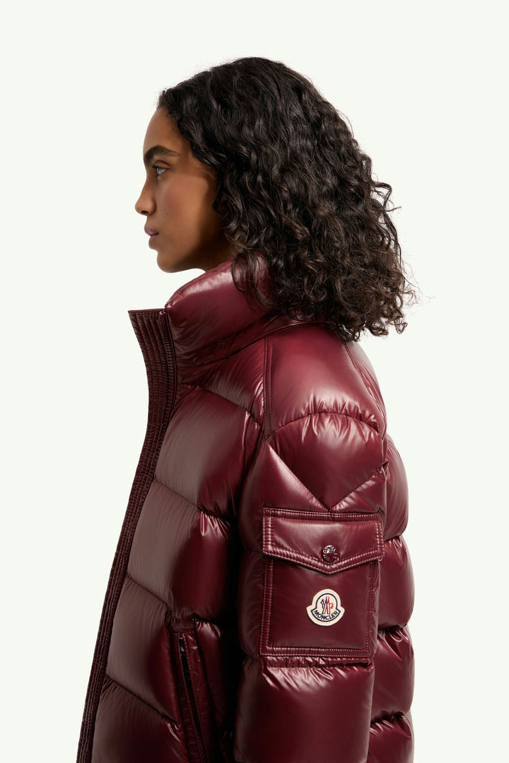 MONCLER MAIRE HOODED DOWN JACKET CHERRY