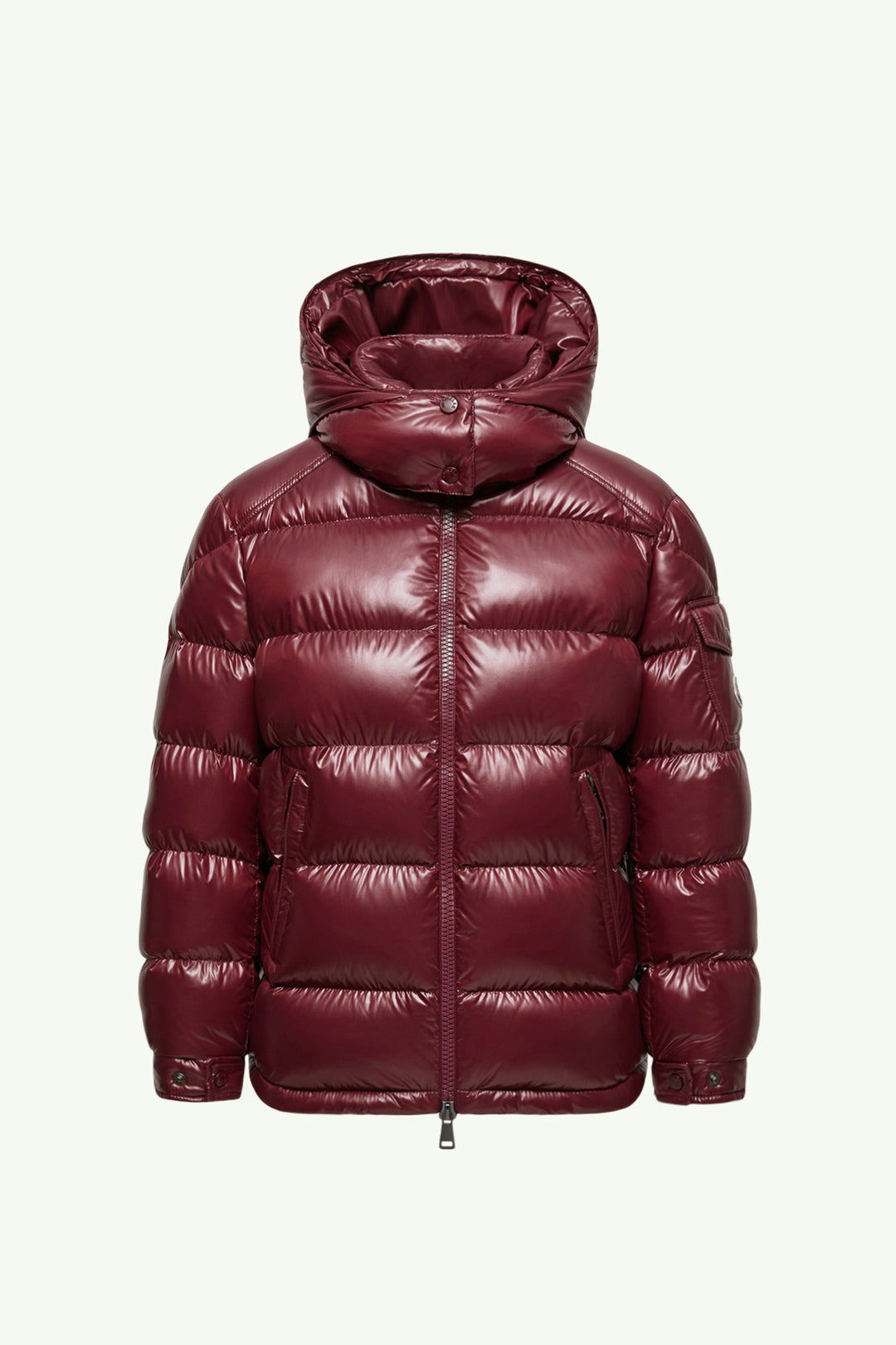 MONCLER MAIRE HOODED DOWN JACKET CHERRY