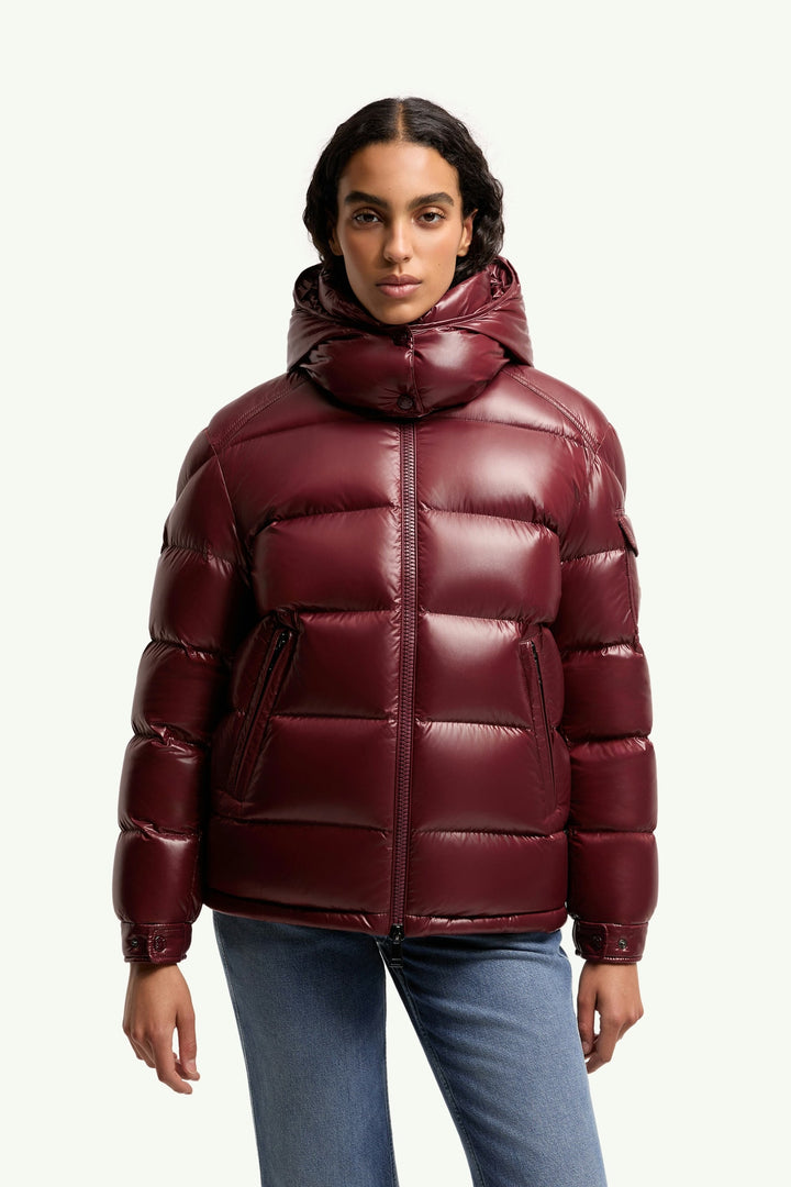 MONCLER MAIRE HOODED DOWN JACKET CHERRY
