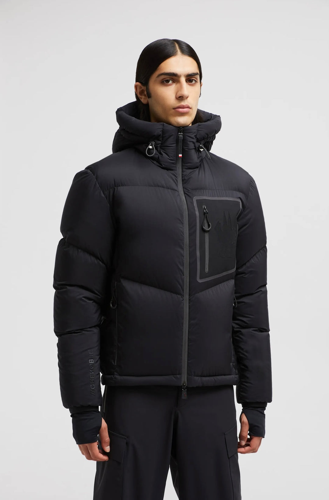MONCLER SKI BLACK JACKET WITH POCKET