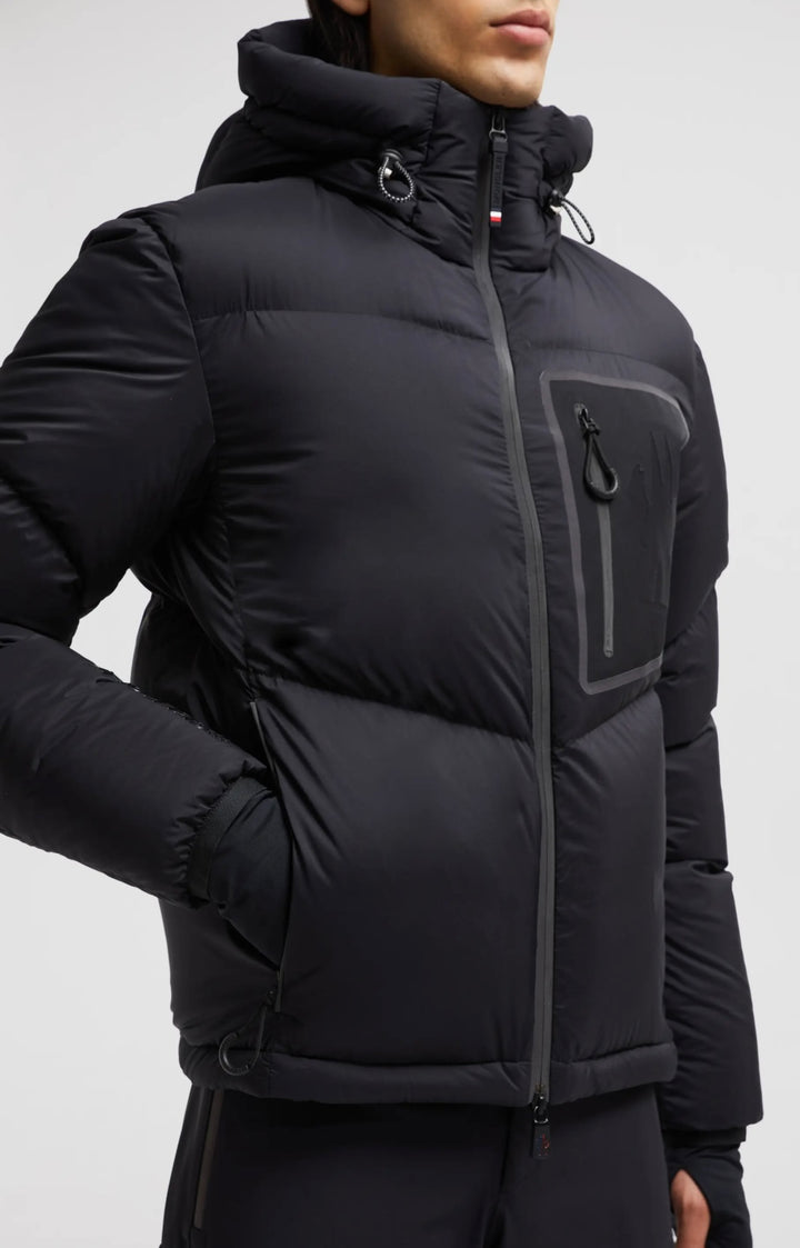 MONCLER SKI BLACK JACKET WITH POCKET