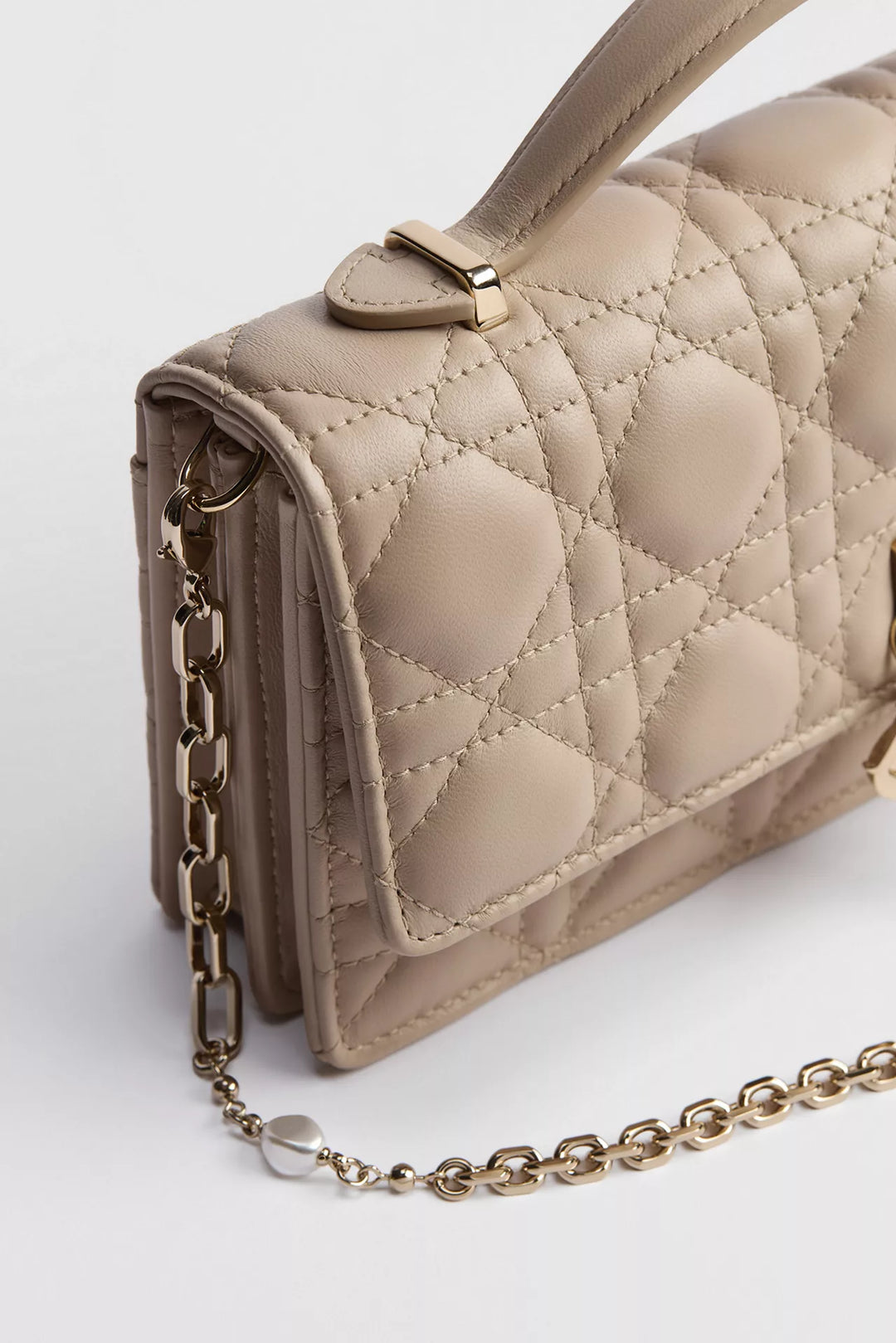 DIOR MINI BAG POWDER BEIGE CANNAGE BAG