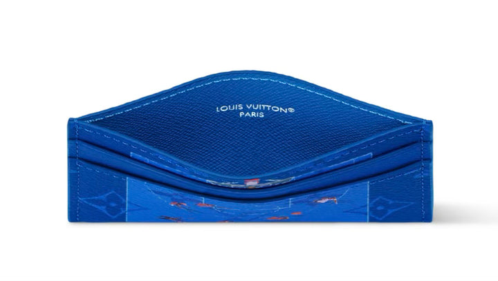 LOUIS VUITTON DOUBLE CARD HOLDER IN BLUE